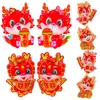 Fonds d'écran 4 paires Année chinoise Sticker Wall Sticker Fourniture Nail R Calendrier Dragon Dorteur Autocollants en carton décalcomanies