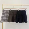 Kuzuwata verão japonês mulher saia de cintura alta all-match mini saias feminino retro xadrez curto faldas mujer 2024 na moda 240321