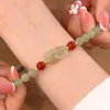 Cazibe bilezik kadın taklit jade chalcedony boncuk bileziği kalp tokası fengshui şanslı bileklik takı pulsera mujer aksesuarları