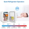 NicTeMaw Refrigérateur de 20 litres, radiateur de refroidisseur compact à grande capacité, avec contrôle de la température, mini-congélateur de réfrigérateur à une seule porte, adapté aux voitures, route