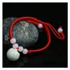 Bracelets de charme industries bijoux de mode corde rouge jade vintage de style ethnique hommes femmes couple bracelet gouttes livraison dh2xr