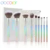 Docoleor Aurora Makeup Brushes 9pcs Makeup Brushes مجموعة مسحوق الأساس مزج الوجه ظلال العيون خجول العيون مكياج مع حقيبة 240327