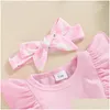 Clothing Sets Born Baby Girl Easter Outfit Ruffle Floral Romper Dress Bodysuit Headband Summer Clothes Drop Delivery Kids Maternity Ot8Pk