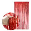 Party Decoration 2Pack Foil Curtain Backdrop Silver Metall Tinsel Fringe Gardiner för födelsedagsbröllop Baby Shower Disco -dekorationer