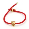 Charm Bracelets 2024 Dragon Year Lucky Red Rope Bracelet Adjustable Gift Woven Jewelry Couple's Chinese I1T5