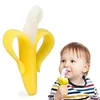 طفل آمن BPA Free Teether Toys Toddle Banana تدريب أسنان الفرشاة السيليكون Chew Care Care Beads Beads Baby Gift