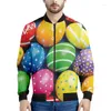 Herrenjacken Bohemian Ostern Eggs Reißverschluss Jacke für Männer Frauen 3d Printed Coat Street Freizeit Reißverschluss auf Langarm Bomber Sweatshirt