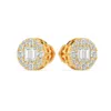 Wholesale Diamond Earring Manufacturer From India in Solid Yellow White Gold Stud Earrings with Natural Pure Si Diamonds