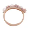 24pc/lot Cute Pearl Flower Headband Baby Girls Rhinestone Flower Nylon Headband Kids Beaded Floral Headbands Hair Accessories 240325