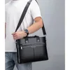 PU Leather Briefcase for Man A4 Documents Designer Executive Handbag Laptop 14 Messenger Tote Bag Husband 240320