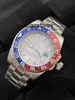 Armbanduhr Fabrikmenschen Uhr Uhr Automatisch mechanisch 40 mm Edelstahl Blau Schwarzer Keramik Saphir Super Luminous Montre