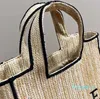 2024 Straw Bag Designer Handväskor Fashion Shopping Beach Bag Women Luxury Woven Sarge Crossbody Bags Lady Shoulder Basket Totes Purse