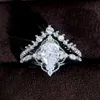 2pcs bagues de mariage huitan 2023 Nouveaux anneaux de mariage conçus pour les femmes luxe cubique zircone fiançonner la fête de fiançailles