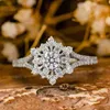 2pcs alyans caoshi şık kar tanesi şekil parmak yüzüğü kadın parlak zirkonya alyans mücevher hediye nişan için muhteşem aksesuarlar