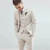 Light Green Men Suits Wedding Tuxedos Notoched Lapel Fashion Groom Formal Wear Slim Fit Blazer Furtpantvest Costume Homme 240326