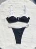 Dames badmode cikini dames lowring bikini set patchwork sexy split splituit zomer strand zwempak dames zwempak j240403