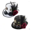 Beretten coole bowlers hoed steampunks bril man vrouwen unisex rollenspel hoofddeksel