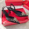 Zomerontwerp sandalen schoenen slingbacks nylon juweel kristallen geborduurde kristallen kralen pumps feestje trouwjurk
