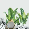 Window Stickers Fashion Wall Sticker Green Leaf Pattern Removable Decal Home Bedroom Living Room Decor Self-Adhesive