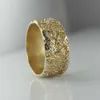 His and Hers Weddings Ring Set Couples Ring Set 18K Solid Gold Ring Tree Bark Band Set For Women Man