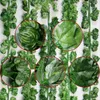 Dekorativa blommor 12st Artificial Plant Green Ivy Leaf Garland Silkvägg Hängande Vine Wedding Party Diy Fake Wreath Leaves Home Garden