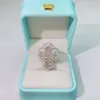 Cross Square Moissanite Anneaux pour les femmes Bijoux de l'anneau de mariage Sier Men de passe-doigt