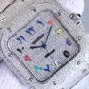 Men Luksusowy zegarek na nadgarstku Bling Iced Out VVS Moissanite Diamond Watch