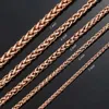 Strands 3mm 4mm 5mm 6mm 7mm Rose Gold Color Braided Necklace Link Classic Curb Chain for Men Women Jewelry 230613