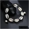 Braccialetti di fascino guscio fatto a mano naturale conchiglia naturale a mano a corda di corda regolabile per le donne accessori per ragazze con perline Strand Beach Dhkz1