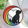 Figurine decorative per animali domestici Up a sospensione del cane Suncatcher Suncatcher brillante perdita resistente alla dissolvenza per gli amanti significativi