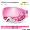 Goggles Ski Findway Kids Mask Anti UV Fog OTG متوافق مع الخوذة على الجليد للرياضات الشتوية للتسليم في الهواء الطلق في الثلج GE OTLD1