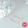 dangle earringsキャナーターコイズイヤースタッドタッセルチェーン女性のためにぶら下がっている宝石の友達ギフト