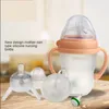 Silicone Baby Feeding Bottle Kids Cup Children Training Water with Long Straw Separation Anti-fall born 240319