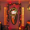 Decorative Flowers Light Up Christmas Door Wreath 35cm Seasonal Garlands For Year Decor