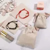 Sacchetti per gioielli 5 pezzi Confezione regalo in velluto beige Borsa con cordoncino regolabile con fiocco Collana Bracciale Orecchini Borse portaoggetti