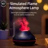 Flame Aroma Diffuser Essential Oil Lamp 130ml USB Portable Air Humidifier with Color Night Light Fragrance For Home Office 240321