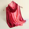 Шарфы Летнее поступление, модный шифоновый градиент цветов, жоржет, женский шелковый шарф длиной 90-180 см, длинный газовый шарф