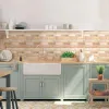 3D Wall Sticker Self-adhesive Faux Brick Wall Panel Peel and Stick Tile Backsplash for Kitchen Bedroom Waterproof Tile Sticker