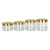 Storage Bottles 12pcs/lot 500ml Refill Bottle Cream Jar Clear 89Dia.Glossy Gold Lid Skincare Pot Plastic Cosmetic Container