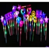 LED -lätta pinnar som blinkar upp Glowing Rose Star Heart Magic Wands Party Night Activity Concert Carnivals Props Birthday Drop Delivery DH059