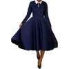 Casual klänningar cm. 2024 Spring Solid Long Sleeve Midi Women Dress Bodycon Vestidos Vintage Club Evening Sexy Party