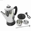 Kaffestillverkare Rostfritt stål Electric Coffee Sensor kan brygga kaffemaskin Set 110V 220V kaffefyllningsverktyg 12 koppar Kaffeentusiast Gift Y240403