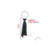 Bow Ties 38/48 cm Vin noir rouge Style coréen Style Lazy Zipper Tie Men and Women Matching Shirt 5cm Wedding Student Gifts Uniform Drop Deli Dhzhi