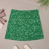 Urban Sexy Dresses Green Glitter Mini Skirt Short skirt woman Miniskirt elegant skirts for women 2443