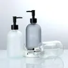 Garrafas de armazenamento desinfetante do corpo Distribuidor de recipiente de garrafa líquida de líquido Recarregável loção fosca de vidro de vidro Hand 410ml Wash Press Soap