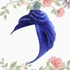 Berets Stylish Swirl Bonnet Bohemian Hat National Style Style Turban Blue