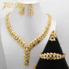 Zeadear Bridal Schmuck Set Nigeria Afrikanische Luxuszirkonien 18K Gold Plated Halsace Armband Ohrring Ring für Frauen Hochzeitsfeier 240401