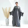 Vêtements ethniques mode brillant surdimensionné Abaya Djellaba Robe musulmane Dubaï Full Longueur Pichettes Islam Kaftan Robes