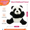 20cm Panda Doll Hand Puppet Cute Tiger Plush Toys Stuffed Panda Hand Puppets Educational Fairy Tale Theater Props Children 240328