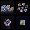 Andere kralen Fantasie Crystal Reiki Healing Dice Number Digital PolyEdral Set voor Collection DND RPG COC Board Table Games Tool Drop D DHX6N